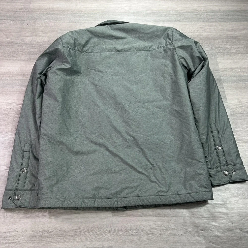 The North Face Jacket Mens Medium Green Quilted Snap‎ Front Insulated Shacket